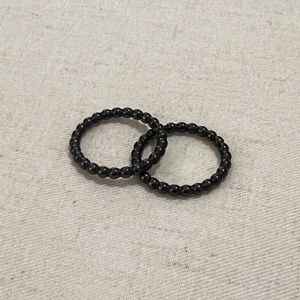 Black Lagos Ceramic Beaded Rings